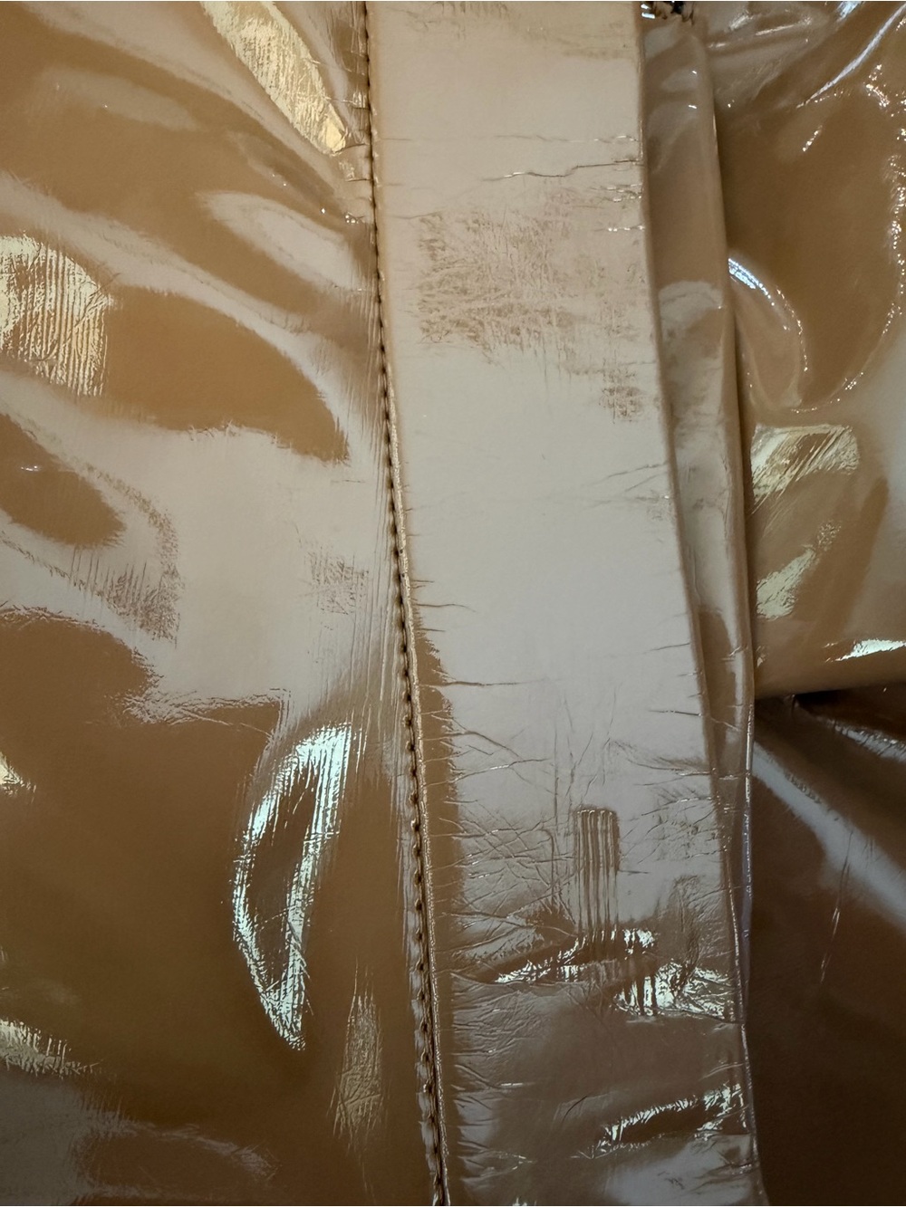 ALICE + OLIVIA Maddox Back Zip Vegan Leather Legging in Camel - Picture 11 of 12